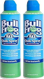 Bullfrog Quik Spray Sunscreen SPF 50, 2 Pack