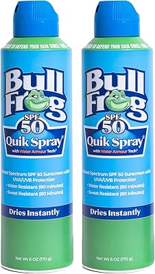 Bullfrog Quik Spray Sunscreen SPF 50, 2 Pack