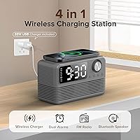 FlyShow 15W Fast Wireless Charger with Bluetooth Speaker and Alarm Clock — image 2