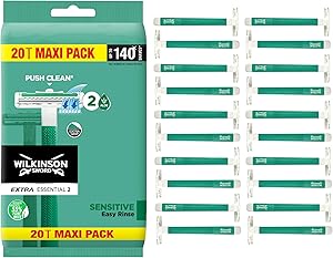 Wilkinson Sword Extra 2 For Men Sensitive Disposable Razors, 20 Count