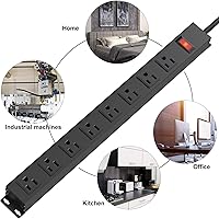 CFMASTER 8-Outlet Metal Power Strip with 12-Foot Cord — image 6