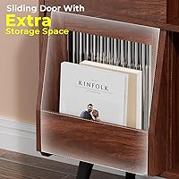 MULEJYBO Large Record Player Stand with Sliding Door — image 3
