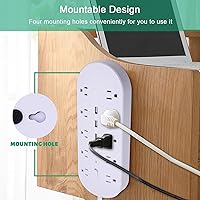 Richtmall 2 Prong Power Strip with USB Ports and Surge Protection — image 5