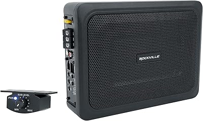 Rockville RW68CA 6x8 Slim Under-Seat Active Car Subwoofer