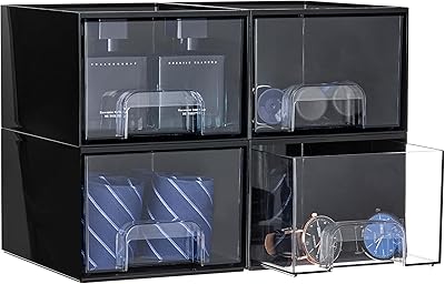 Vtopmart Black Small Stackable Storage Drawers