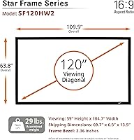 Elite Screens SF120HW2 120″ Wall Mount Fixed Frame Projector Screen — image 2