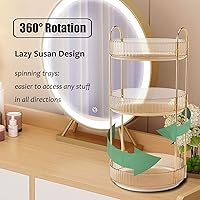 Zufudo Rotating Makeup Organizer 3 Tier Amber Gold — image 2