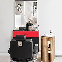 Winado Wall Mount Salon Station with Mirror & Storage Cabinet — image 2