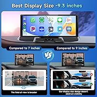 Podofo Wireless Carplay/Android Auto Portable Car Radio 9.3″ HD Touchscreen — image 2