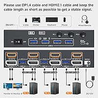 AOOCOO 8K 3 PC 2 Monitor KVM Switch — image 2