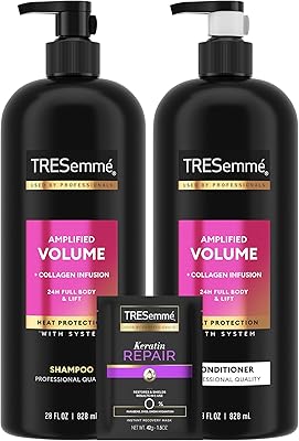 TRESemmé Amplified Volume Shampoo and Conditioner Set, 28oz + Keratin Repair Mask