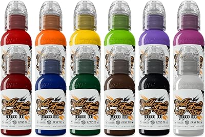 World Famous Tattoo Ink 12 Primary Color Tattoo Kit #1