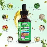Clean Beauty Rosemary Hair Oil with Castor, Pumpkin Seed, Biotin & Keratin - 2oz — image 2