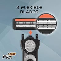 BIC Flex 4 Sensitive Hybrid Titanium Men's Disposable Razors, 8 Cartridges & 2 Handles — image 4