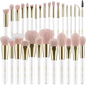 BEILI 30-Piece Pink Vegan Makeup Brush Set