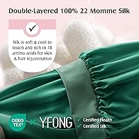 YFONG 100% 22 Momme Mulberry Silk Bonnet for Sleeping - Green — image 2