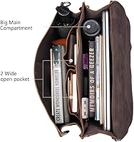 Augus Leather Messenger Bag for Men 17″ Laptop Briefcase — image 5