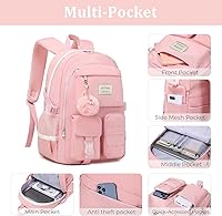 Caoroky Knight Women Backpack for Girls, Pink, Large — image 3