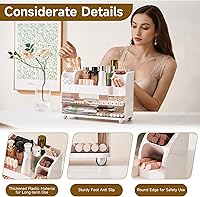 UFORU Makeup Organizer for Vanity with 2 Large Drawers, White — image 3