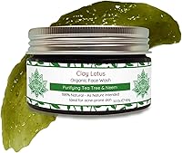 Clay Lotus Organic Face Wash - Acne-Prone, Oily Skin Cleanser with Tea Tree Oil & Neem, 3.5oz — image 2