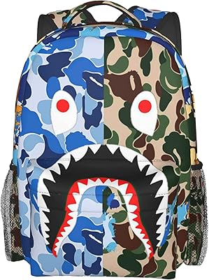 Vkaxopt Shark Teeth Camo Backpack