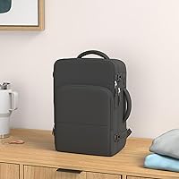 Rinlist Black Rectangular Travel Backpack 15.6-inch Laptop Bag — image 2