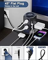 NVEESHOX Surge Protector Power Strip Tower with 8 AC Outlets & 4 USB Ports — image 3