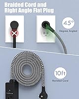 AUOPLUS Surge Protector Power Strip with USB-C, 10FT Extension Cord, 5 Outlets — image 3