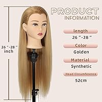 BaodanHair Mannequin Head 28 Inch Blonde Human Hair with Stand — image 2