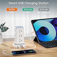 SMALLRT Tower Surge Protector Power Strip with 12 Outlets and USB-C — image 2