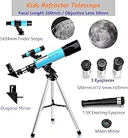 MaxUSee F360X50 Refractor Telescope for Kids and Astronomy Beginners — image 2