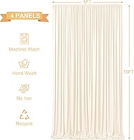 Tao-Ge Champagne 20ft x 15ft Wrinkle-Free Backdrop Curtain — image 5