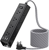 Addtam Surge Protector Power Strip 25 FT Extension Cord with 12 Outlets and 3 USB Ports — image 1