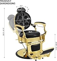 Artist Hand Retro Barber Chair - Gold — image 2