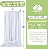 Leegleri 10ft x 12ft Wrinkle-Free White Backdrop Curtain — image 4
