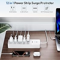 NTONPOWER 25 Ft Extension Cord with 10 AC Outlets & 2 USB Ports — image 4
