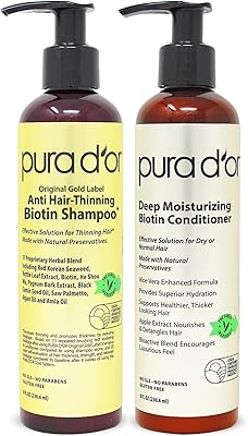 PURA D'OR Anti-Thinning Biotin Shampoo and Conditioner Set 8oz