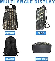 M YESCUSTOM Camouflage USA Flag Deer Backpack — image 3