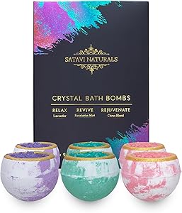 Satavi Naturals Crystal Bath Bombs 6 Pack