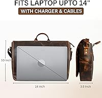 Rustic Town Leather Messenger Bag for Men 14″ Laptop Bag — image 2
