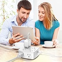 YISHU 20 Ft Surge Protector Power Strip with USB Ports — image 4