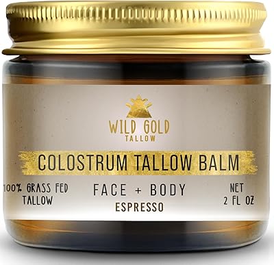 Wild Gold Tallow 100% Grass Fed Tallow Balm with Colostrum & Emu Oil, 2oz