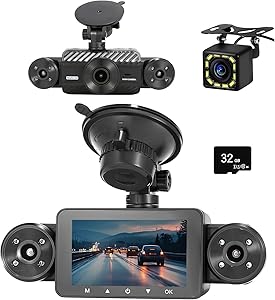 WHFNRU W6 4-Channel Dash Cam 360° View Review