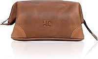 HLC Leather Toiletry Bag for Men - Tan — image 2