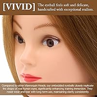 Neverland Beauty 28″ Mannequin Head with 80% Real Human Hair - Golden Brown #27 — image 3