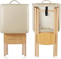 Saloniture Wood Folding Massage Stool, Cream — image 5