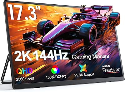 UPERFECT 17.3-inch 2K 144Hz Portable Gaming Monitor