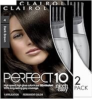 Clairol Nice'n Easy Perfect 10 Permanent Hair Dye, 4 Dark Brown, Pack of 2 — image 1