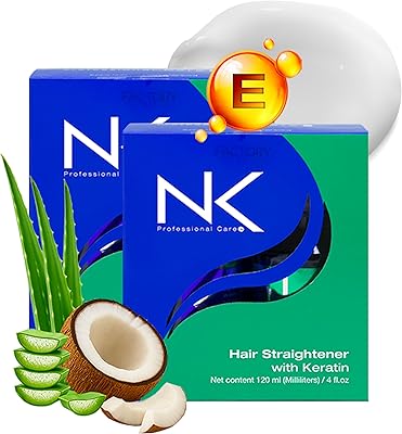 NK Professional Care Hair Straightener with Keratin 8oz (2 Pack)