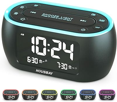 HOUSBAY Glow Alarm Clock Radio